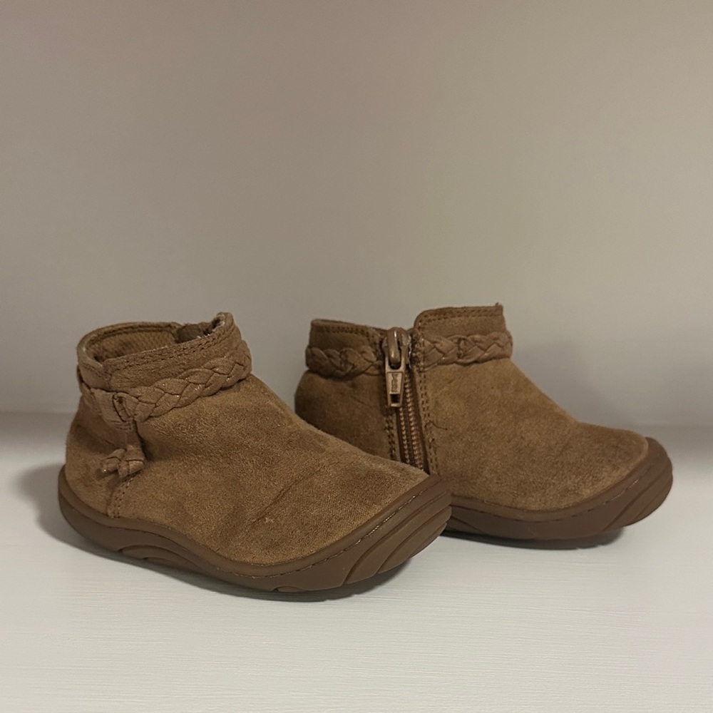 Stride Rite Brown Kids Boots with Braided Accent